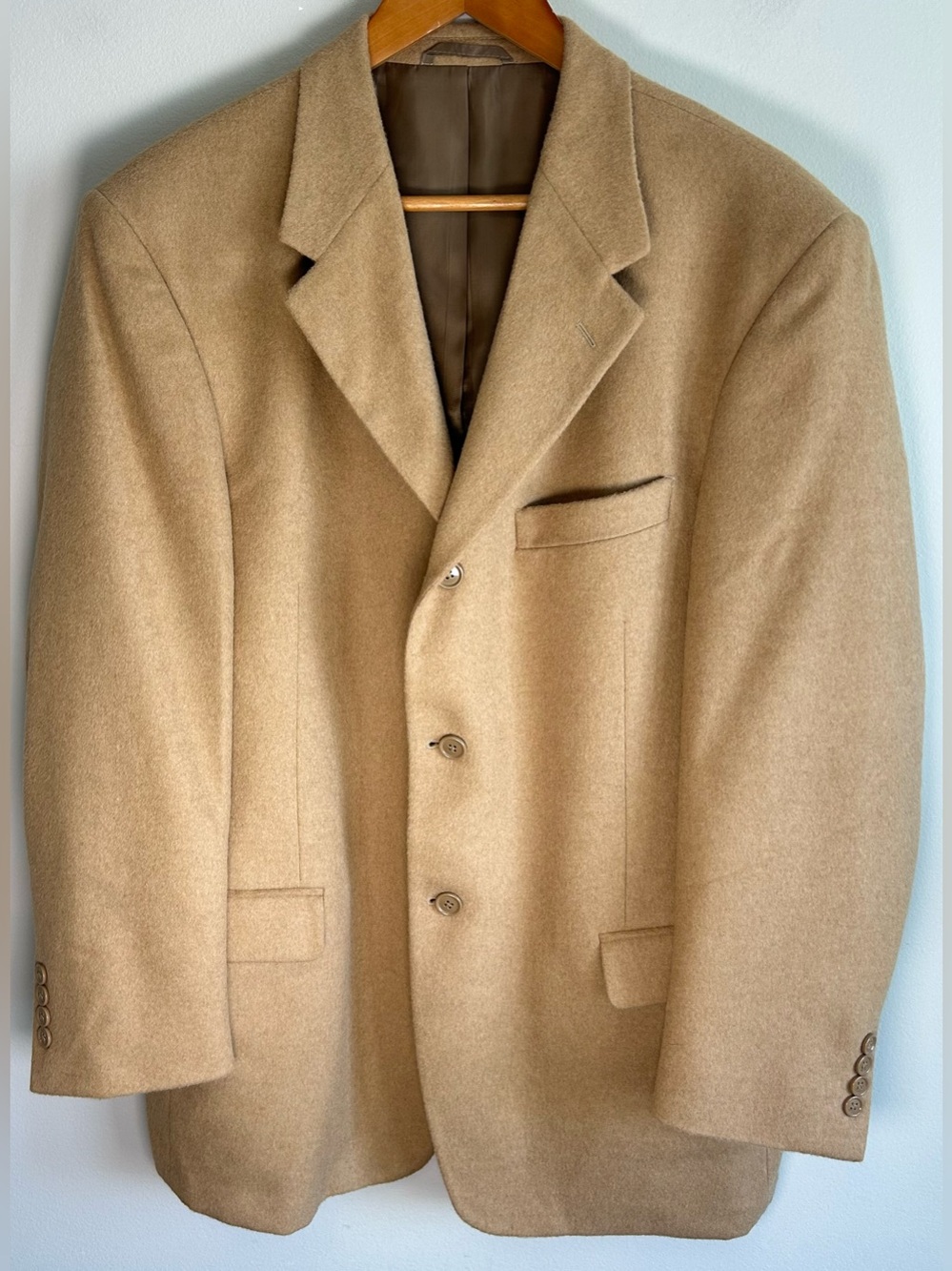 Giorgio Sappini 100% Camel Hair Blazer Sport Coat Men’s 42R Tan Italy 3 Buttons